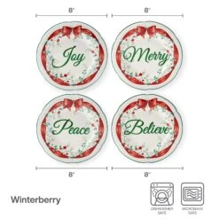 Winterberry® Set Of 4 Red Ribbon Salad Plates -Kitchen Utensils 23 0965 5308110 infographic v2