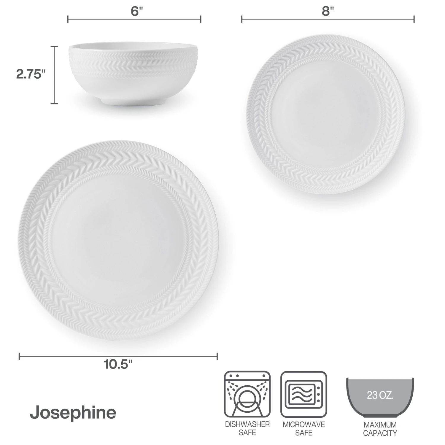Josephine 24 Piece Dinnerware Set, Service For 8 7 Josephine 24 Piece Dinnerware Set, Service For 8 - Image 5