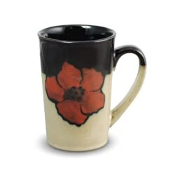 Painted Poppies Set Of 4 Latte Mugs 7 Painted Poppies Set Of 4 Latte Mugs -Kitchen Utensils 5121724