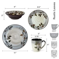 Rustic Leaves Dinnerware Set 9 Rustic Leaves Dinnerware Set -Kitchen Utensils 5136396 dimensions 01