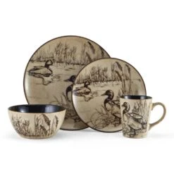 Mossy Oak Animal Print 16 Piece Dinnerware Set, Service For 4 16 Mossy Oak Animal Print 16 Piece Dinnerware Set, Service For 4 -Kitchen Utensils 5138758 4pc Duck onWhite