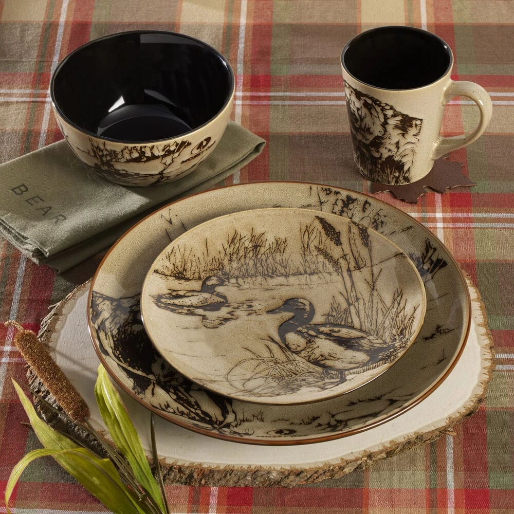 Mossy Oak Animal Print 16 Piece Dinnerware Set, Service For 4 4 Mossy Oak Animal Print 16 Piece Dinnerware Set, Service For 4 - Image 2
