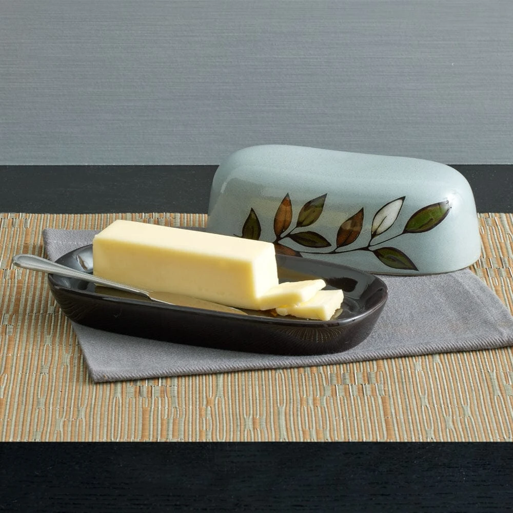 Rustic Leaves Covered Butter Dish 4 Rustic Leaves Covered Butter Dish - Image 2