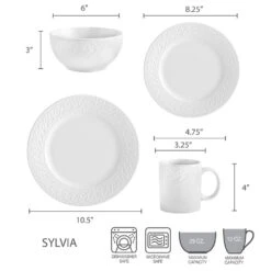 Sylvia 32 Piece Dinnerware Set, Service For 8 10 Sylvia 32 Piece Dinnerware Set, Service For 8 -Kitchen Utensils 5165284 dimensions