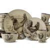 Homespun Rooster 16 Piece Dinnerware Set, Service For 4 -Kitchen Utensils 5177076 16pc