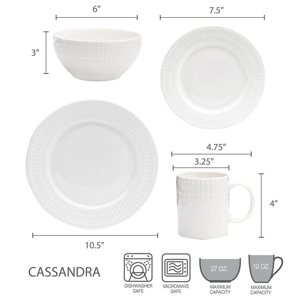 Cassandra 16 Piece Dinnerware Set, Service For 4 6 Cassandra 16 Piece Dinnerware Set, Service For 4 - Image 4