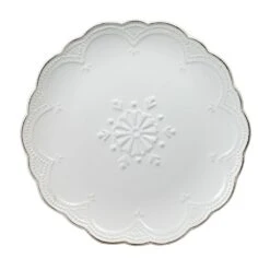 French Lace Set Of 4 White Salad Plates -Kitchen Utensils 5211113