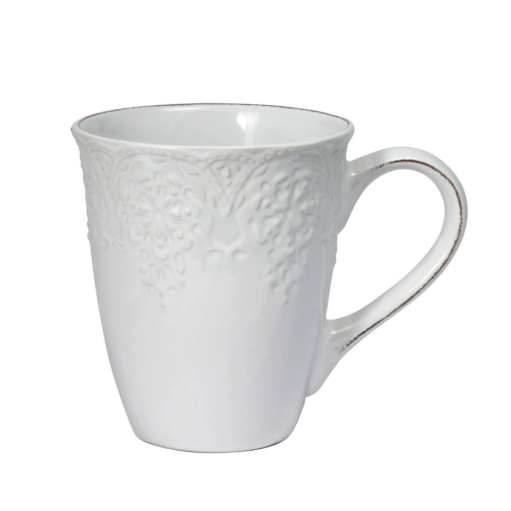 French Lace Set Of 4 White Mugs 5 French Lace Set Of 4 White Mugs - Image 3