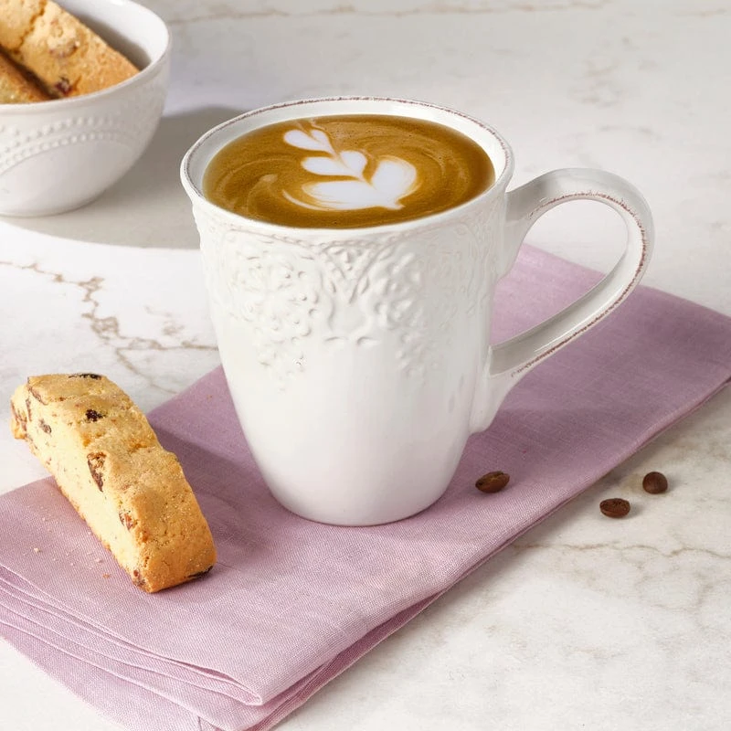 French Lace Set Of 4 White Mugs 4 French Lace Set Of 4 White Mugs - Image 2