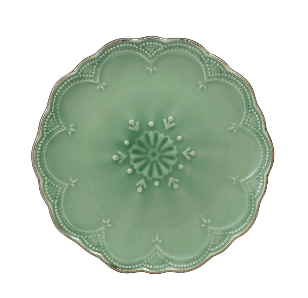 French Lace Set Of 4 Green Salad Plates 6 French Lace Set Of 4 Green Salad Plates - Image 4