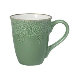 French Lace Set Of 4 Green Mugs 7 French Lace Set Of 4 Green Mugs -Kitchen Utensils 5211170