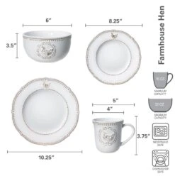 Farmhouse Hen Dinnerware Set 11 Farmhouse Hen Dinnerware Set -Kitchen Utensils 5219155 dimensions 01