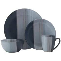 Parker Gray 16 Piece Dinnerware Set, Service For 4 13 Parker Gray 16 Piece Dinnerware Set, Service For 4 -Kitchen Utensils 5237436