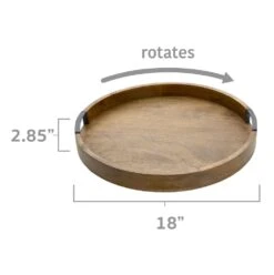 Lazy Susan Mango Wood Serve Tray, 18 Inch 11 Lazy Susan Mango Wood Serve Tray, 18 Inch -Kitchen Utensils 5261664 Dimension