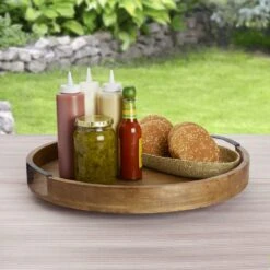 Lazy Susan Mango Wood Serve Tray, 18 Inch 9 Lazy Susan Mango Wood Serve Tray, 18 Inch -Kitchen Utensils 5261664 Picnic