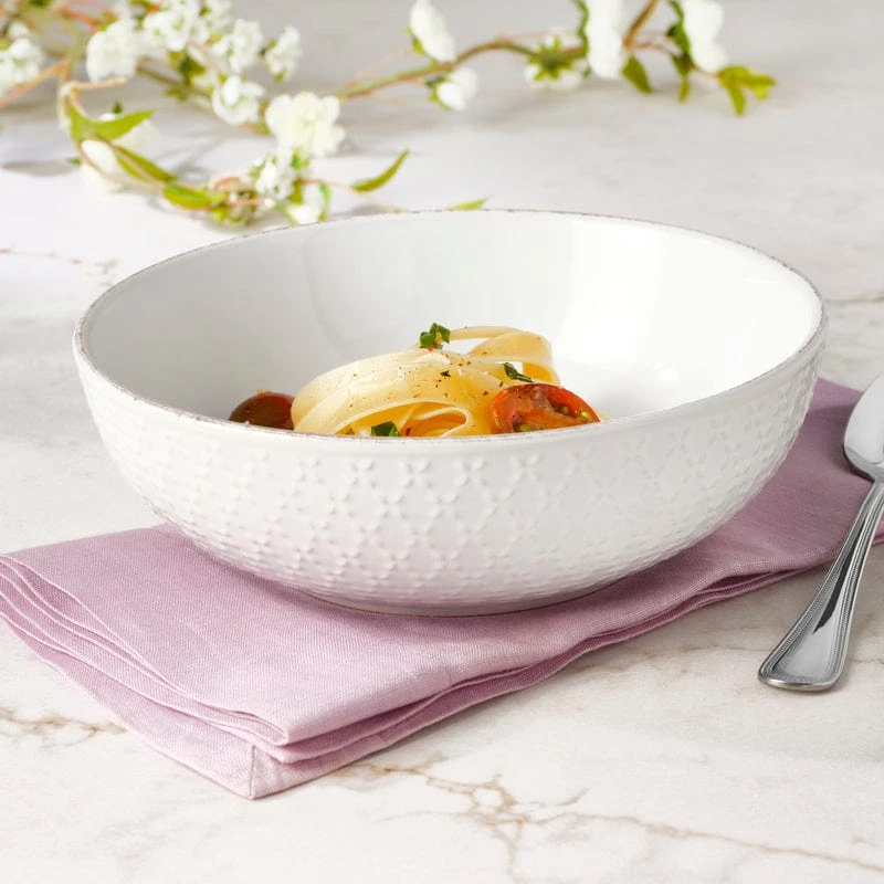 French Lace White Individual Pasta Bowl 4 French Lace White Individual Pasta Bowl - Image 2