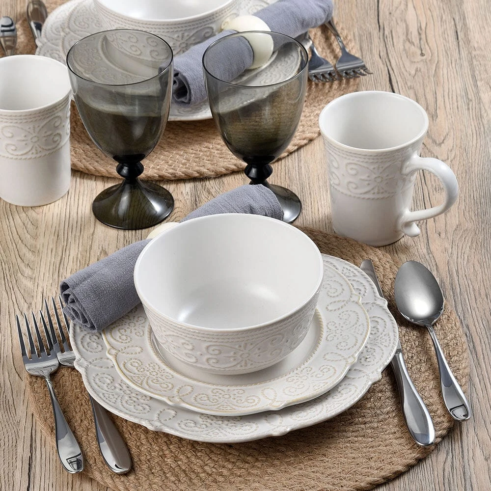 Abby White 16 Piece Dinnerware Set, Service For 4 4 Abby White 16 Piece Dinnerware Set, Service For 4 - Image 2