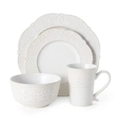 Abby White 16 Piece Dinnerware Set, Service For 4 11 Abby White 16 Piece Dinnerware Set, Service For 4 -Kitchen Utensils 5267392 3Q