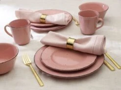 Flamingo Pink 16 Piece Dinnerware Set, Service For 4 15 Flamingo Pink 16 Piece Dinnerware Set, Service For 4 -Kitchen Utensils 5274259 PFZ Flamingo Pink Lifestyle