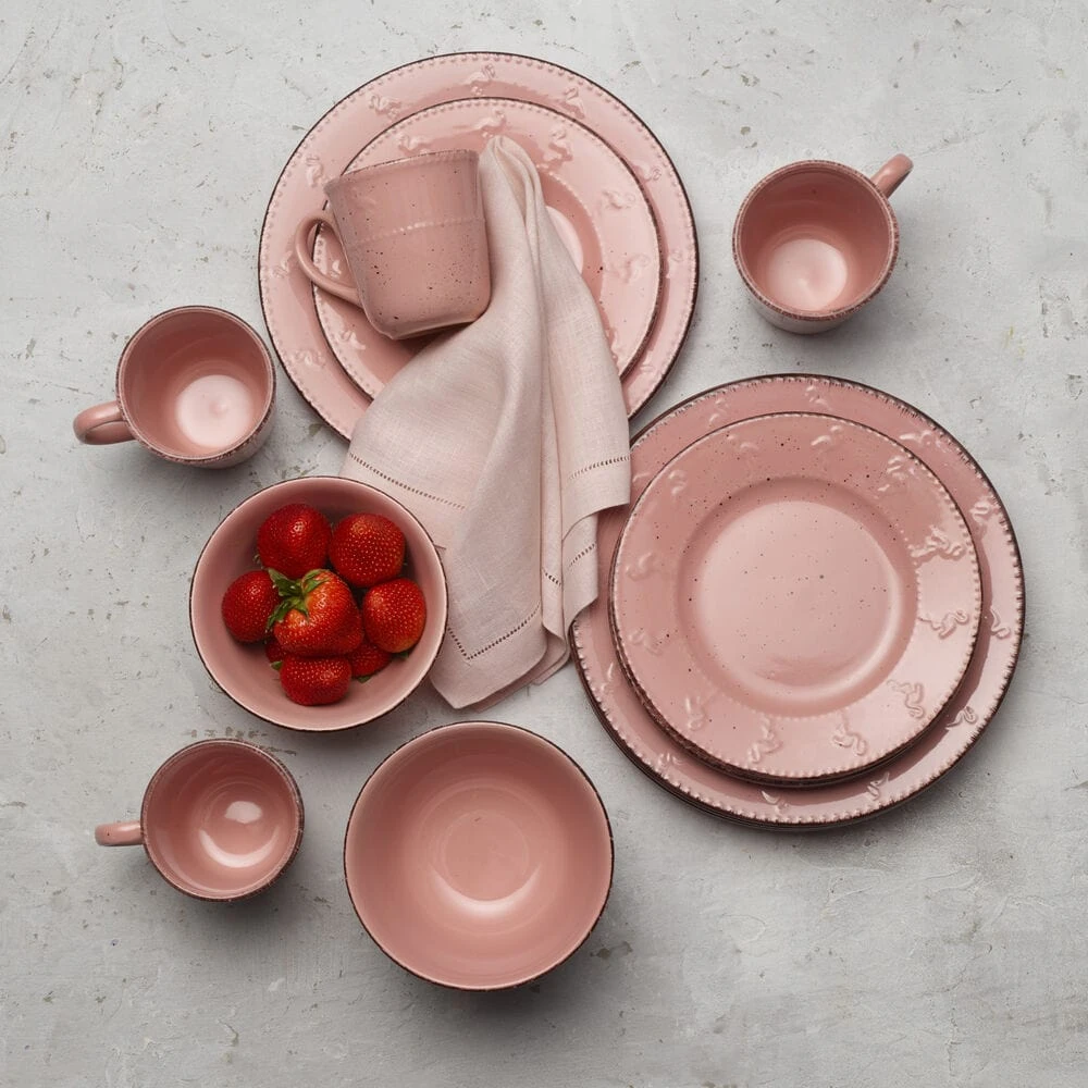 Flamingo Pink 16 Piece Dinnerware Set, Service For 4 4 Flamingo Pink 16 Piece Dinnerware Set, Service For 4 - Image 2