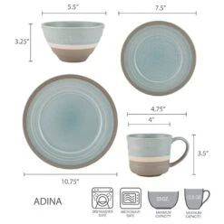 Adina 16 Piece Dinnerware Set, Service For 4 -Kitchen Utensils 5274284 dimensions