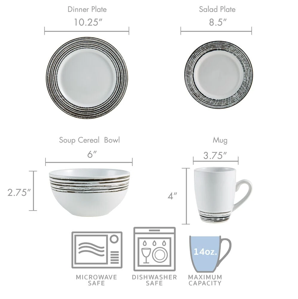 Bryson White 16 Piece Dinnerware Set, Service For 4 7 Bryson White 16 Piece Dinnerware Set, Service For 4 - Image 5