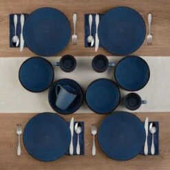 Pierce Blue 16 Piece Dinnerware Set, Service For 4 -Kitchen Utensils 5281779 PierceBlue 16pc lifestyle2