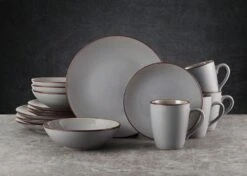 Pierce Gray 16 Piece Dinnerware Set, Service For 4 15 Pierce Gray 16 Piece Dinnerware Set, Service For 4 -Kitchen Utensils 5281784 PierceGray 16pc lifestyle1