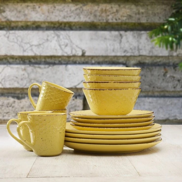Bumble Bee Yellow 16 Piece Dinnerware Set, Service For 4 6 Bumble Bee Yellow 16 Piece Dinnerware Set, Service For 4 - Image 4