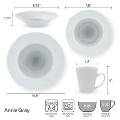 Annie Gray 16 Piece Dinnerware Set, Service For 4 16 Annie Gray 16 Piece Dinnerware Set, Service For 4 -Kitchen Utensils 5286602 6