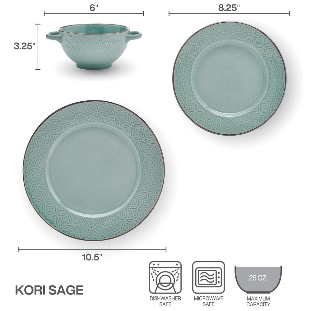 Kori Sage 12 Piece Dinnerware Set, Service For 4 7 Kori Sage 12 Piece Dinnerware Set, Service For 4 - Image 5
