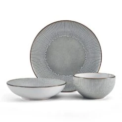 Arlie Gray 12 Piece Dinnerware Set, Service For 4 19 Arlie Gray 12 Piece Dinnerware Set, Service For 4 -Kitchen Utensils 5291360 PFZ Arlie Gray 3pc Silo