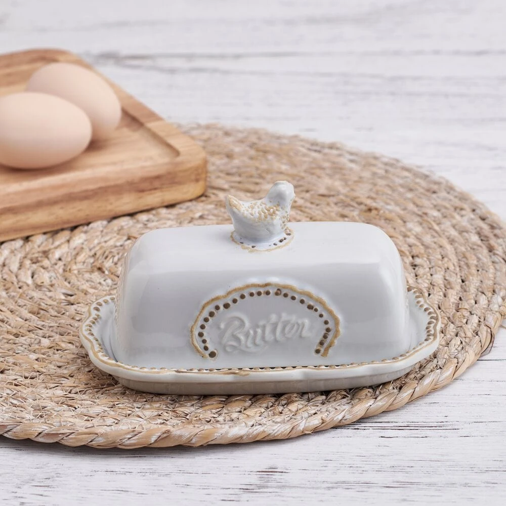 Farmhouse Hen Covered Butter Dish 4 Farmhouse Hen Covered Butter Dish - Image 2