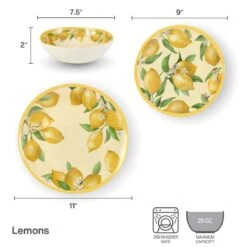 Lemons Outdoor Melamine Dinnerware Set 14 Lemons Outdoor Melamine Dinnerware Set -Kitchen Utensils 5293373 infographic