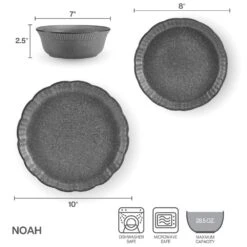Noah 12 Piece Dinnerware Set, Service For 4 14 Noah 12 Piece Dinnerware Set, Service For 4 -Kitchen Utensils 5293902 PFZ Noah Dinnereware Infographic