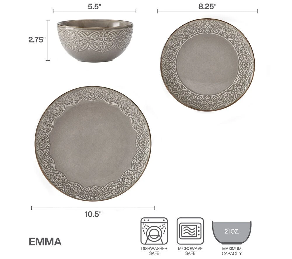 Emma 12 Piece Dinnerware Set, Service For 4 7 Emma 12 Piece Dinnerware Set, Service For 4 - Image 5