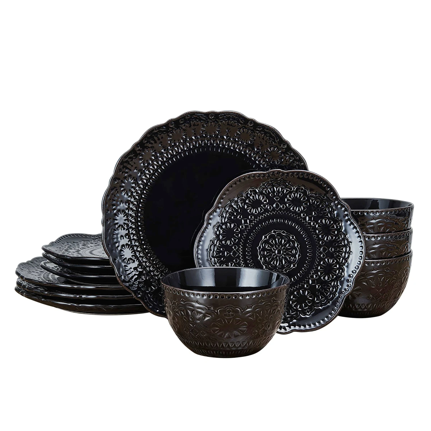 Chateau Midnight 12 Piece Dinnerware Set, Service For 4 3 Chateau Midnight 12 Piece Dinnerware Set, Service For 4
