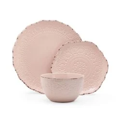 Chateau Pink 12 Piece Dinnerware Set, Service For 4 19 Chateau Pink 12 Piece Dinnerware Set, Service For 4 -Kitchen Utensils 5296079 PFZ Chateau Pink 3pc Set FR