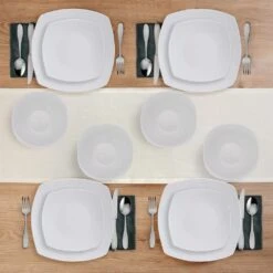 Tara 12 Piece Dinnerware Set, Service For 4 13 Tara 12 Piece Dinnerware Set, Service For 4 -Kitchen Utensils 5296702 SN Tara 12pc lifestyle overhead