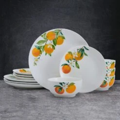 Oranges 12 Piece Dinnerware Set, Service For 4 13 Oranges 12 Piece Dinnerware Set, Service For 4 -Kitchen Utensils 5296703 SN Oranges 12pc lifestyle