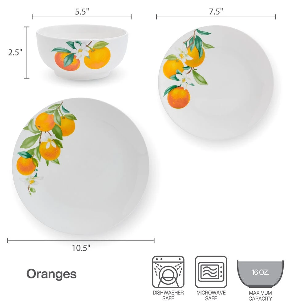 Oranges 12 Piece Dinnerware Set, Service For 4 7 Oranges 12 Piece Dinnerware Set, Service For 4 - Image 5