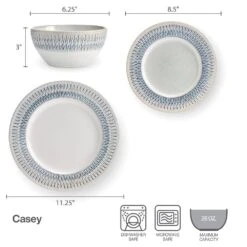 Casey 12 Piece Dinnerware Set, Service For 4 15 Casey 12 Piece Dinnerware Set, Service For 4 -Kitchen Utensils 5296883 IG casey12pcdinnerwareset