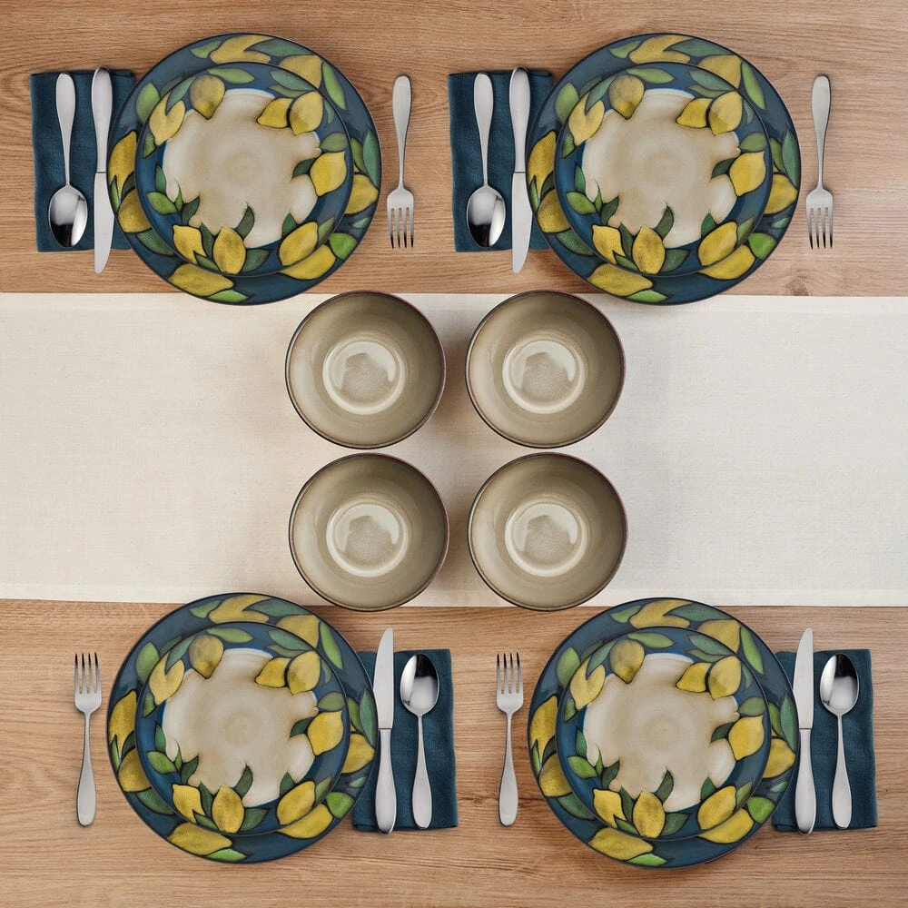 Painted Lemons 12 Piece Dinnerware Set, Service For 4 5 Painted Lemons 12 Piece Dinnerware Set, Service For 4 - Image 3