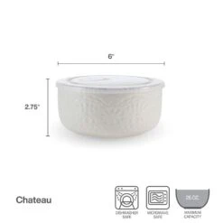 Chateau Cream Set Of 2 Storage Bowls With Lids 11 Chateau Cream Set Of 2 Storage Bowls With Lids -Kitchen Utensils 5297030 Chateau Bowl Infographic Dimensions