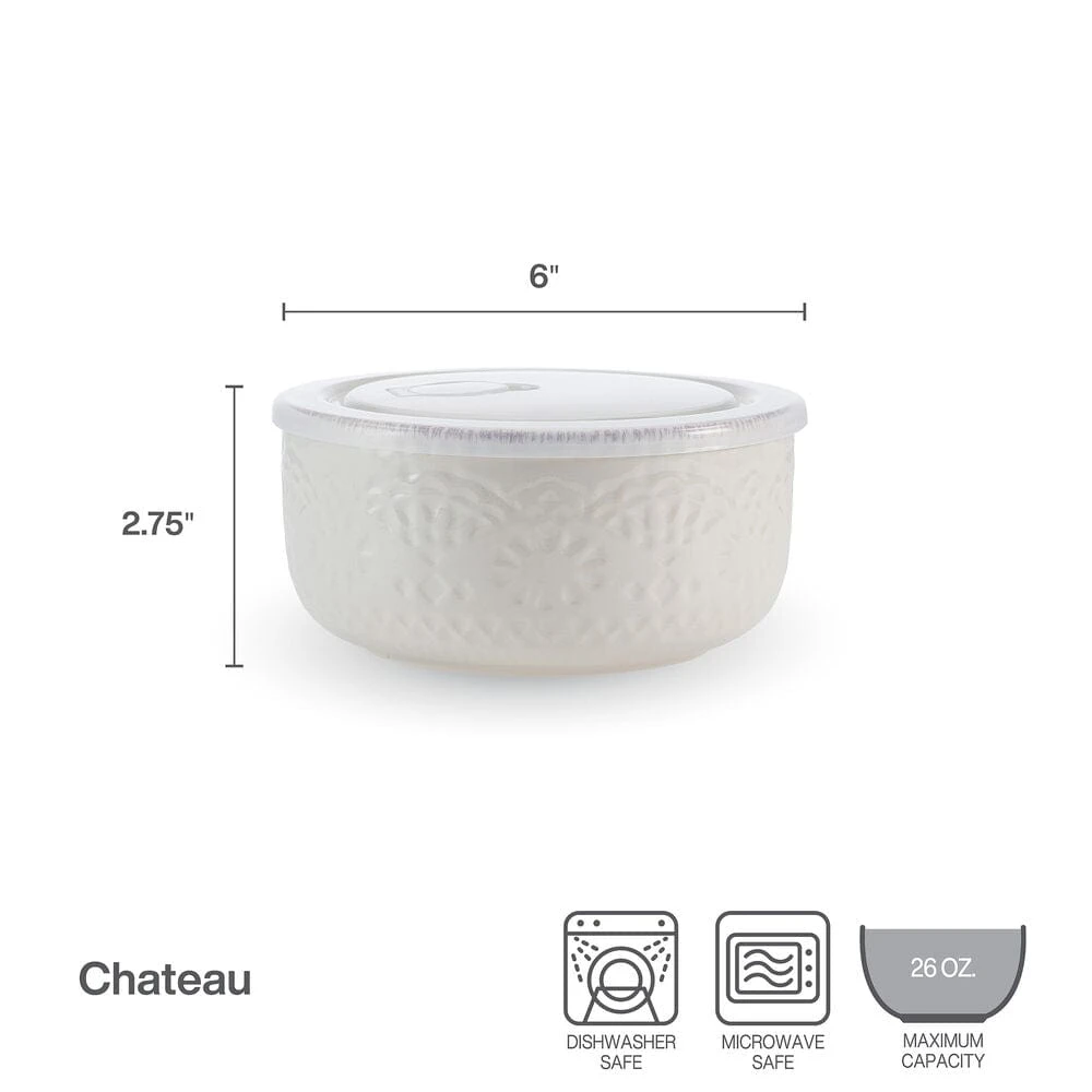 Chateau Cream Set Of 2 Storage Bowls With Lids 6 Chateau Cream Set Of 2 Storage Bowls With Lids - Image 4