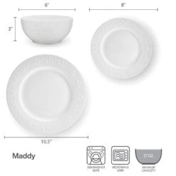 Maddy 12 Piece Dinnerware Set, Service For 4 -Kitchen Utensils 5297446 Maddy dimsinfographic