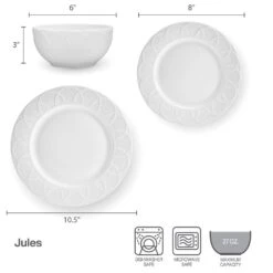 Jules 12 Piece Dinnerware Set, Service For 4 15 Jules 12 Piece Dinnerware Set, Service For 4 -Kitchen Utensils 5297460 Jules dimsinfographic