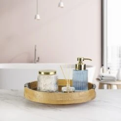 Black Marble Lazy Susan Serve Tray -Kitchen Utensils 5298047 GB Black Marble Lazy Susan Bathroom Lifestyle