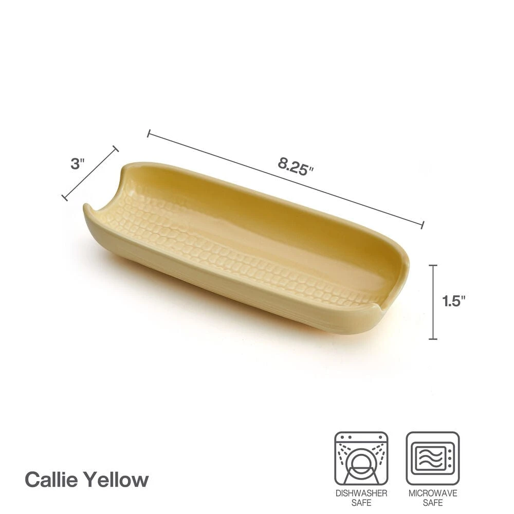 Callie Yellow Set Of 4 Corn Dishes 6 Callie Yellow Set Of 4 Corn Dishes - Image 4