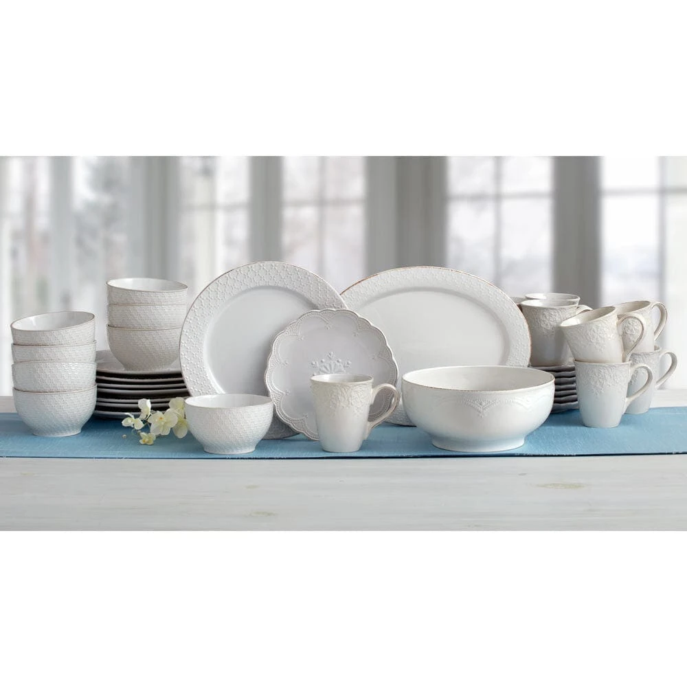 French Lace White Service For 8 With Serveware 4 French Lace White Service For 8 With Serveware - Image 2